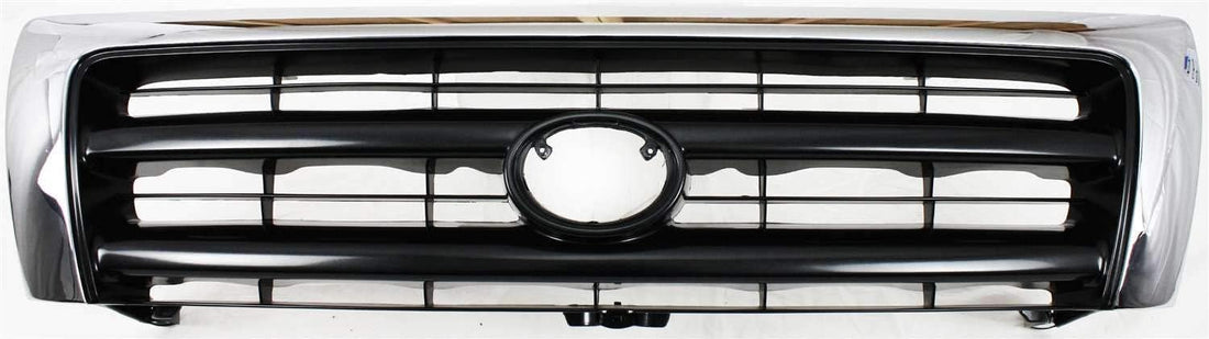 Front Grille Chrome Shell/Painted Dark Argent Insert Direct Replacement Compatible With 1998-2000 Toyota Tacoma TO1200213 5310004100