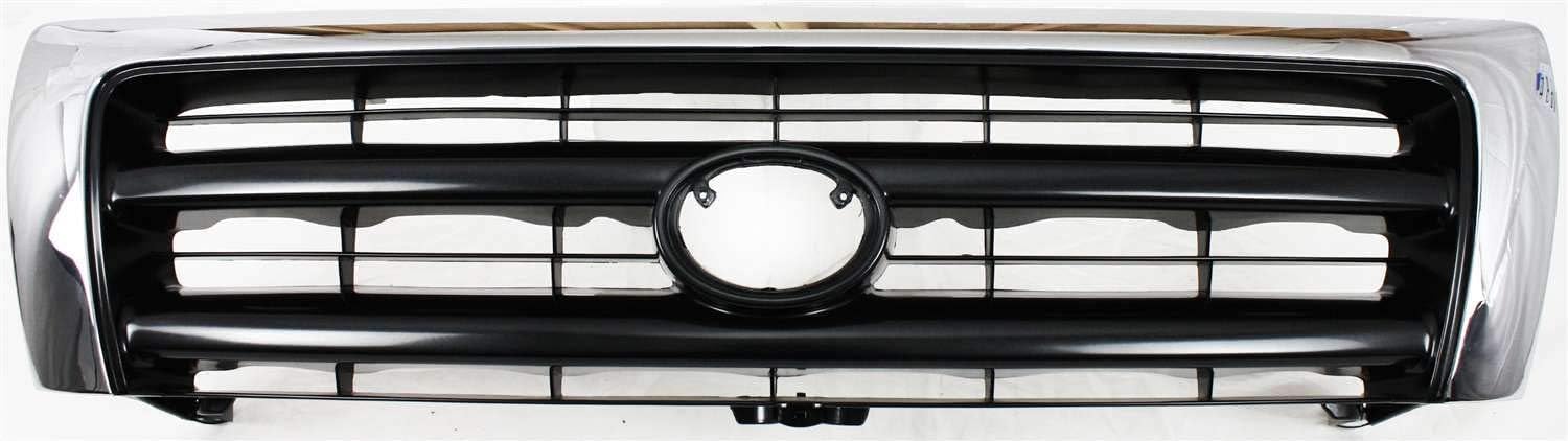 Front Grille Chrome Shell/Painted Dark Argent Insert Direct Replacement Compatible With 1998-2000 Toyota Tacoma TO1200213 5310004100