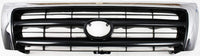 Front Grille Chrome Shell/Painted Dark Argent Insert Direct Replacement Compatible With 1998-2000 Toyota Tacoma TO1200213 5310004100