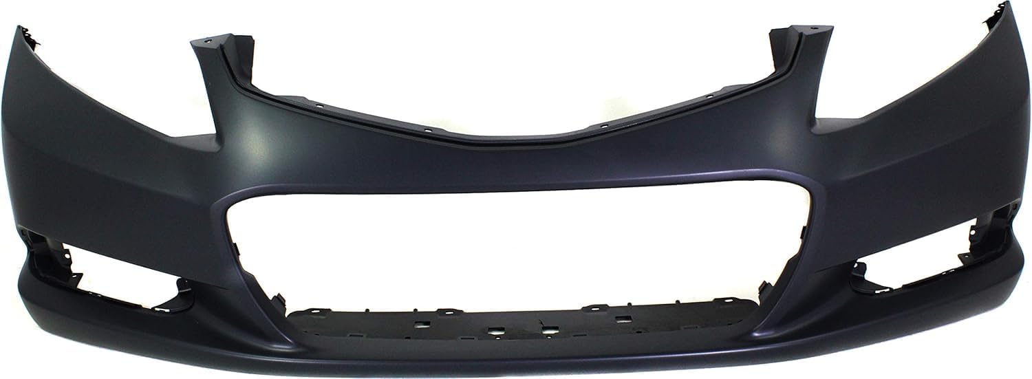 Front Bumper Cover Primed Plastic + Fog Lights Cover Left Driver & Right Passenger Side Direct Replacement Compatible With 2012-2013 Honda Civic