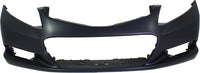 Front Bumper Cover Primed Plastic + Fog Lights Cover Left Driver & Right Passenger Side Direct Replacement Compatible With 2012-2013 Honda Civic