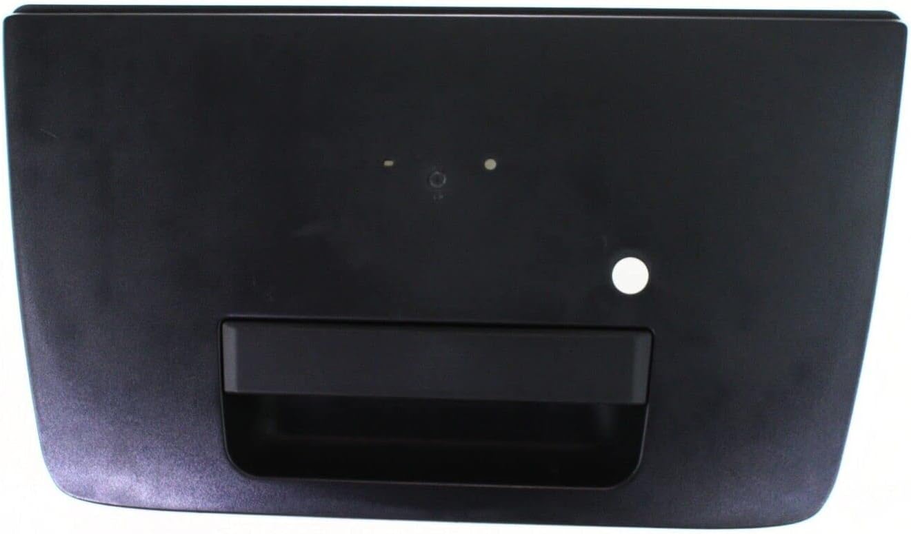 Tailgate Handle Textured Black with Emblem Provision & Keyhole Direct Replacement Compatible with 2004-2012 Nissan Titan NI1915110 906067S200