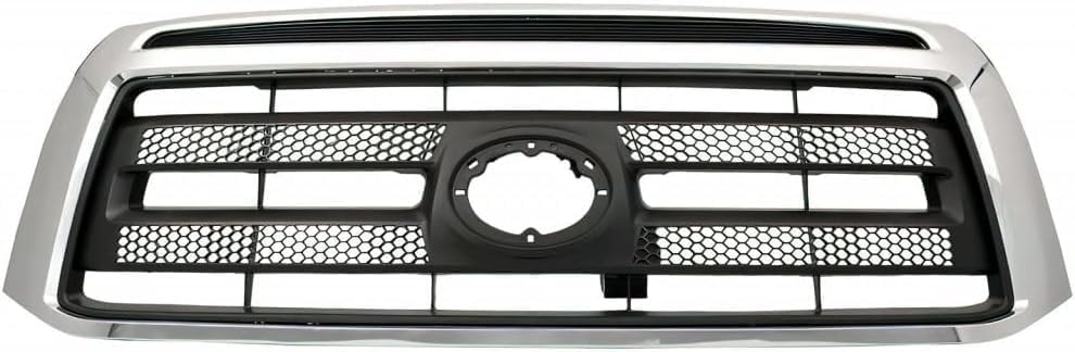 Front Grille Assembly Chrome Shell And Textured Insert Plastic Direct Replacement Compatible With 2010-2013 Toyota Tundra TO1200337 531000C230