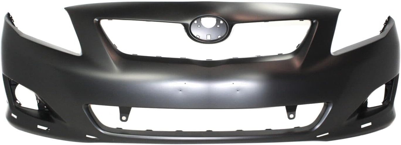 Front Bumper Cover Primed Plastic with Spoiler Holes Direct Replacement Compatible with 2009 2010 Toyota Corolla TO1000342 5211902989