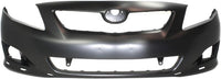 Front Bumper Cover Primed Plastic with Spoiler Holes Direct Replacement Compatible with 2009 2010 Toyota Corolla TO1000342 5211902989