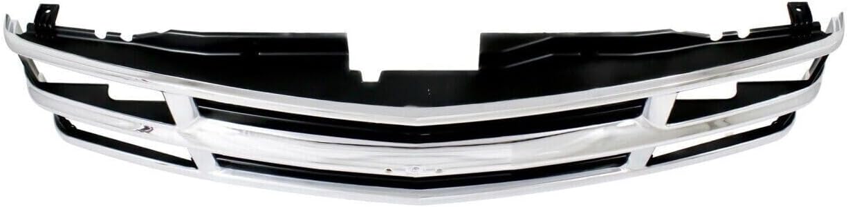 Front Grille Chrome Shell & Insert With Dual Beam Headlamp Direct Replacement Compatible With 1994-2000 Chevrolet / 1994-1999 Suburban C/K Series GM1200238 15981106