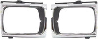Set Of 2 Front Head Light Door Bezel Chrome Plastic Left Driver & Right Passenger Side Direct Replacement Compatible With 1992-1995 Toyota Pickup TO2513118 TO2512116