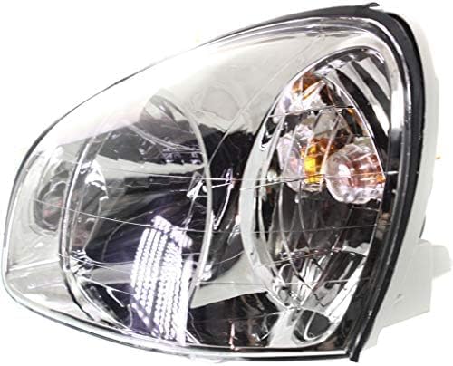 Set Of 2 Front Head Light Assembly Plastic Left Driver & Right Passenger Side Direct Replacement Compatible With 2003-2006 Hyundai Santa Fe HY2502134 HY2503134 9210126251 9210226251