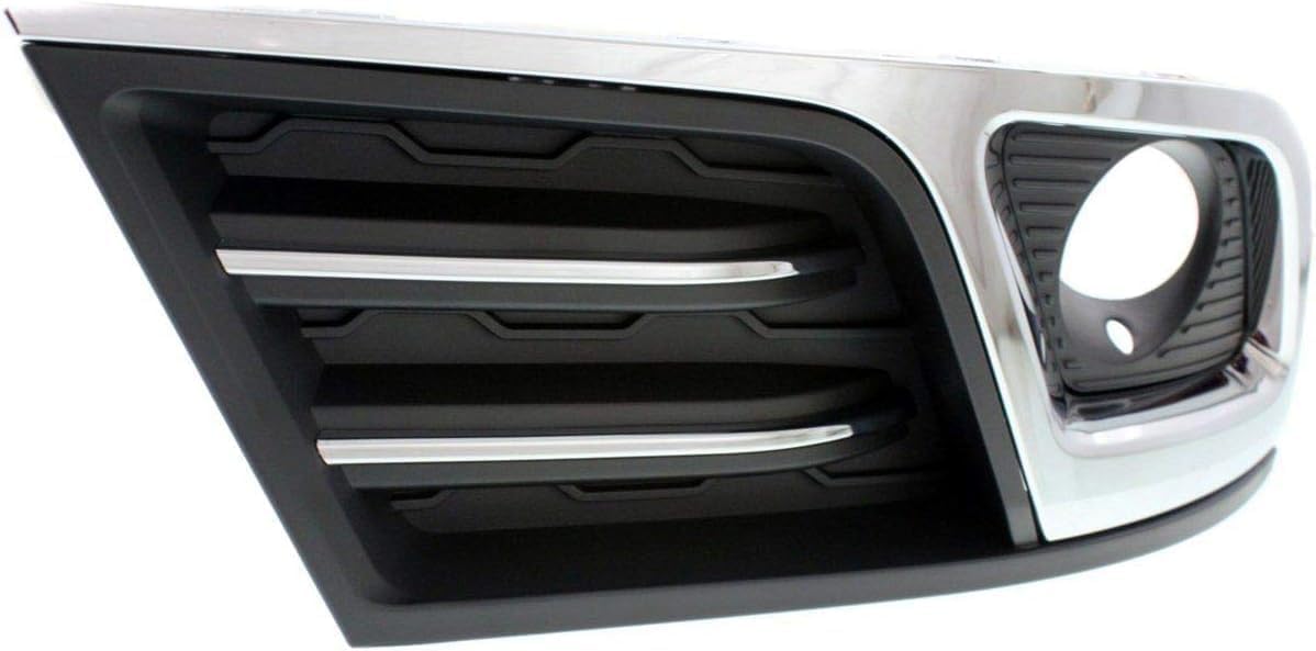 Front Fog Light Molding Textured Right Passenger Side With Chrome Trim Direct Replacement Compatible With 2013-2017 Chevrolet Traverse GM1039150 22817941