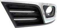 Front Fog Light Molding Textured Right Passenger Side With Chrome Trim Direct Replacement Compatible With 2013-2017 Chevrolet Traverse GM1039150 22817941