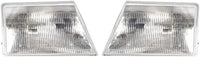 Front Header Panel Thermoplastic And Fiberglass + Headlight Assembly Right Passenger & Left Driver Side Direct Replacement Compatible With 1998-2000 Ford Ranger FO1220215 FO2502151