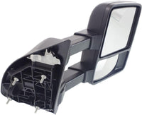 Set of 2 Front Towing Mirror Dual Glass Manual Folding Non Heated Textured Right Passenger & Left Driver Side Direct Replacement Compatible With 2008-2010 Ford F-Super Duty FO1320340