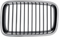 Front Grille Chrome Shell With Black Insert Left Driver Side Direct Replacement Compatible With 1992-1996 BMW 3-Series BM1200113 51138122237