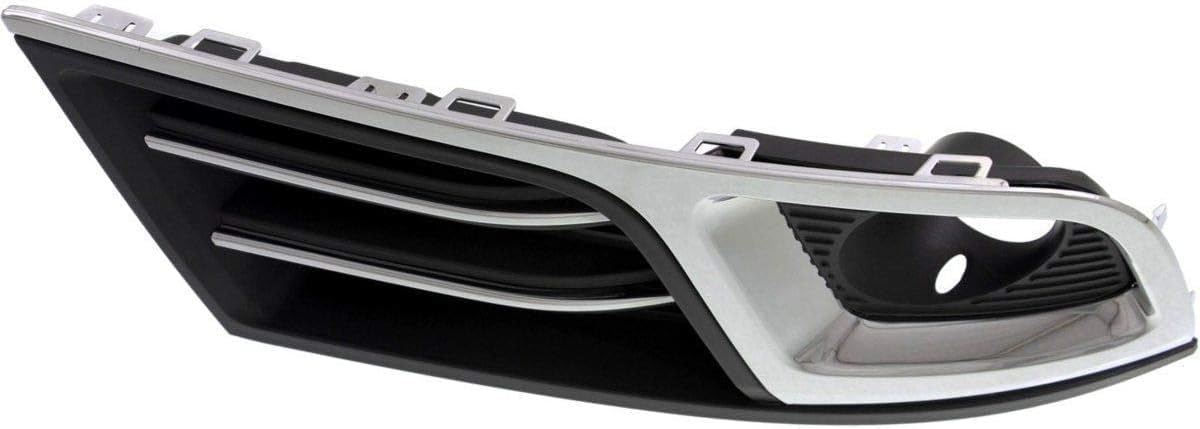 Front Fog Light Molding Textured Right Passenger Side With Chrome Trim Direct Replacement Compatible With 2013-2017 Chevrolet Traverse GM1039150 22817941