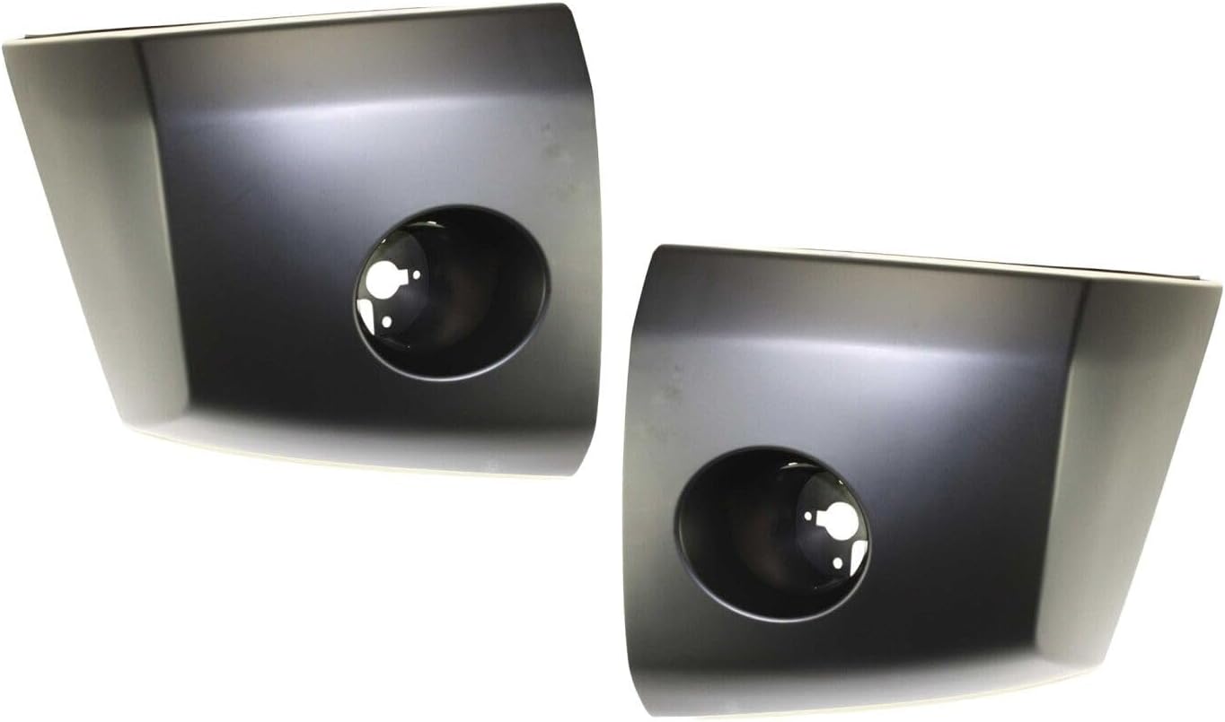 Set Of 2 Front Bumper End Cap Primed Left Driver & Right Passenger Side Direct Replacement Compatible With 2004-2007 Nissan Titan NI1005147 NI1004147 620247S220 620257S220