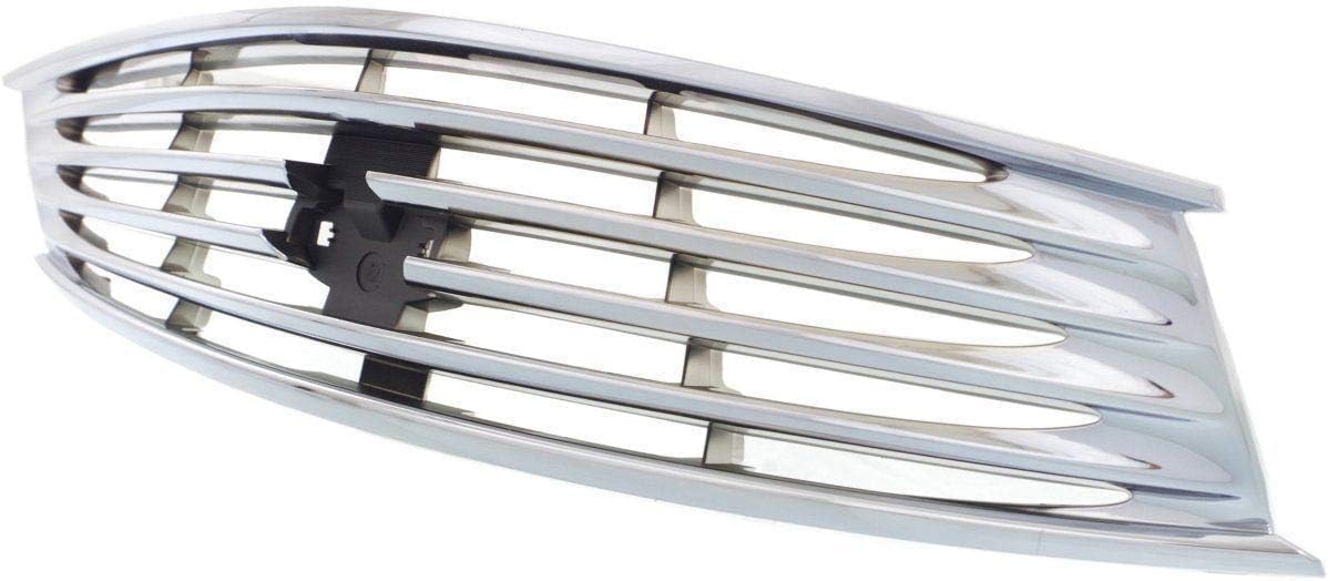 Front Grille Chrome Shell And Insert Plastic Direct Replacement Compatible With 2008-2013 Infiniti G37 / 2014-2015 Q60 IN1200122 62070JL00B