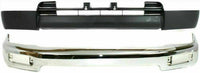 Front Bumper Face Bar Chrome + Lower Valance Primed Direct Replacement Compatible With Toyota 4Runner 1996-1998 TO1002162 TO1095174 5210135300 5391135909