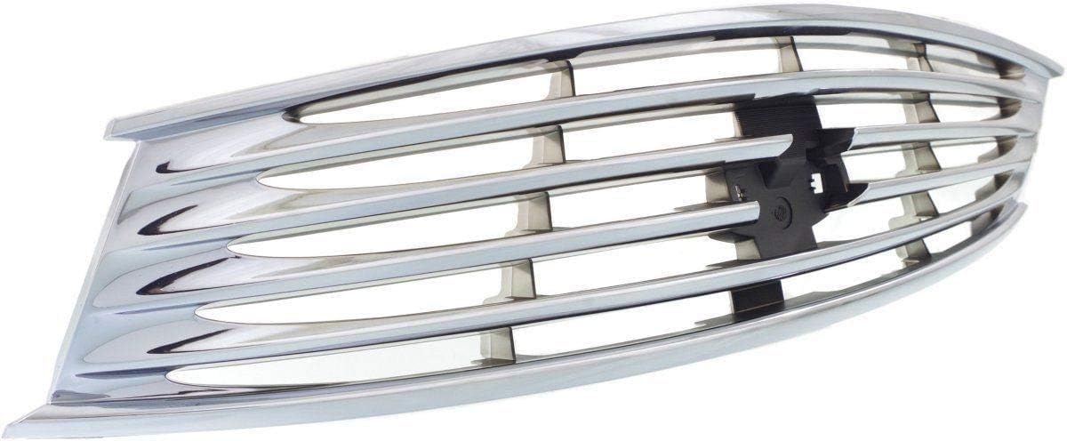 Front Grille Chrome Shell And Insert Plastic Direct Replacement Compatible With 2008-2013 Infiniti G37 / 2014-2015 Q60 IN1200122 62070JL00B