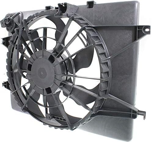 Front Radiator Cooling Fan Assembly Plastic Direct Replacement Compatible with 2011-2012 Hyundai Sonata / 2011-2013 Kia Optima KI3115136 HY3115129 253803R170 253803Q170