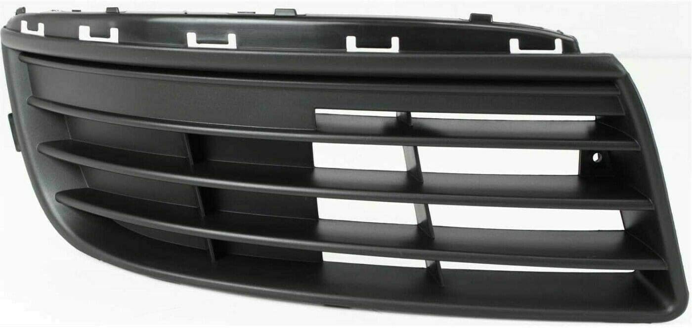 Front Bumper Cover Primed + Upper & Lower Grille + Fog Light Cover Left Driver & Right Passenger Side Direct Replacement Compatible With 2005-2010 Volkswagen Jetta VW1200139