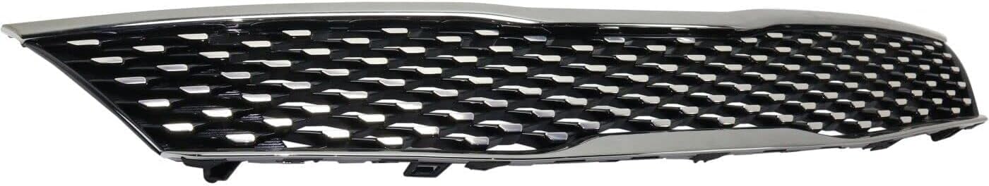 Front Grille Primed Shall And Insert With Smoked Black Molding Direct Replacement Compatible With 2016-2018 Kia Optima KI1200188 86350D5010