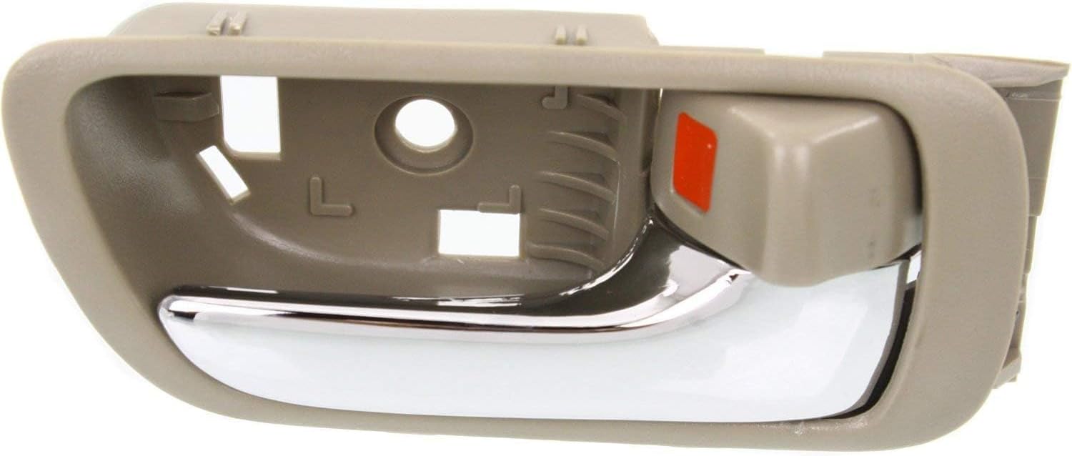 Set of 2 Front & Rear Interior Door Handle Chrome with Beige Plastic Right Passenger & Left Driver Side Direct Replacement Compatible with 2002-2006 Toyota Camry 69205YC03005