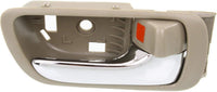 Set of 2 Front & Rear Interior Door Handle Chrome with Beige Plastic Right Passenger & Left Driver Side Direct Replacement Compatible with 2002-2006 Toyota Camry 69205YC03005