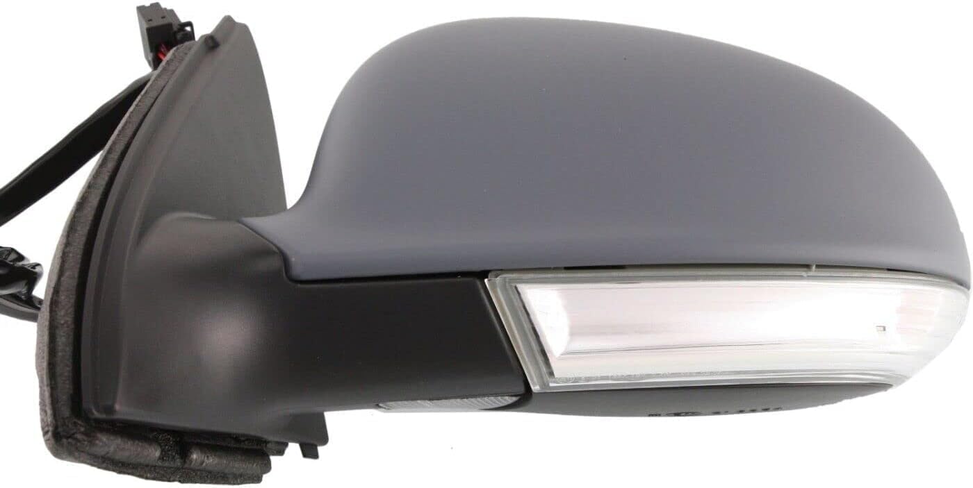 Front Power Mirror Manual Folding Heated Primed Plastic Left Driver Side Direct Replacement Compatible With 2005-2010 Volkswagen Jetta VW1320123 1K1857507BH9B9