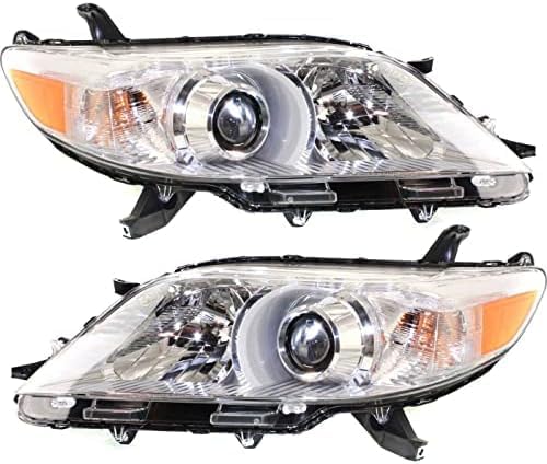 Set Of 2 Front Head Light Assembly Halogen Right Passenger And Left Driver Side Direct Replacement Compatible With 2011-2020 Toyota Sienna TO2503199 TO2502199 8111008032 8115008032