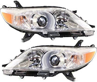 Set Of 2 Front Head Light Assembly Halogen Right Passenger And Left Driver Side Direct Replacement Compatible With 2011-2020 Toyota Sienna TO2503199 TO2502199 8111008032 8115008032