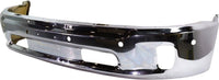 Front Bumper Steel Chrome Steel + Upper Cover Fascia Primed + Brackets Left Driver & Right Passenger Side Direct Replacement Compatible With 2014-2018 Ram 1500 CH1002402 CH1014108