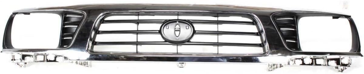 Front Grille Chrome Shell/Painted Black Insert Direct Replacement Compatible With 1995-1997 Toyota Tacoma TO1200197 5310035340