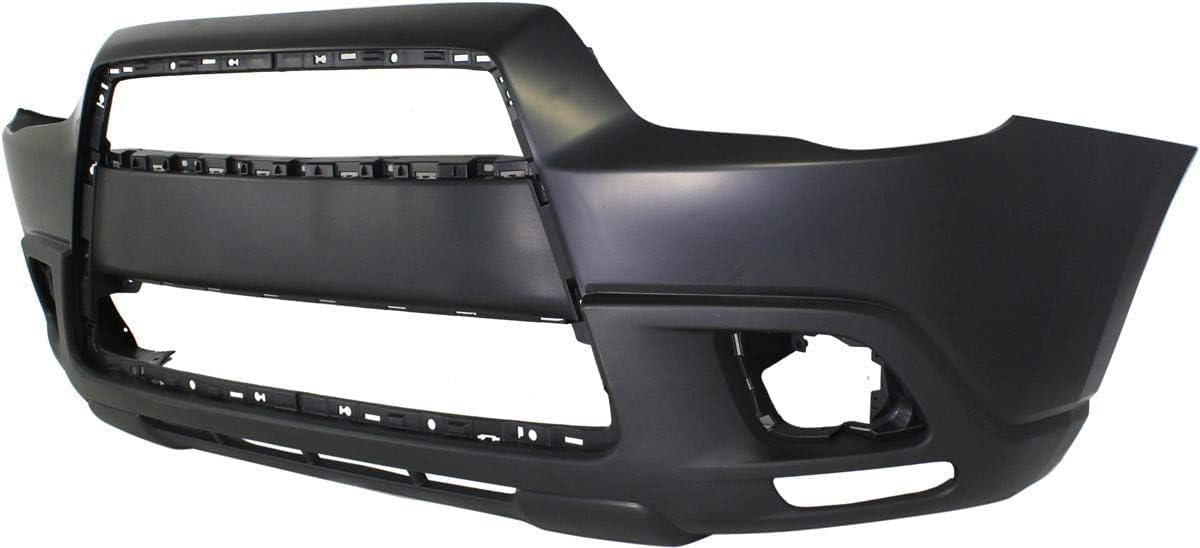 Front Bumper Cover Primed Plastic + Lower Grille Direct Replacement Compatible With 2011-2012 Mitsubishi Outlander/RVR