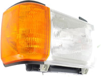 Set Of 2 Front Head Light With Side Marker Lamp Without Trim Left Driver & Right Passenger Side Direct Replacement Compatible With 1987-1991 Ford F-Series FO2503104 FO2502104