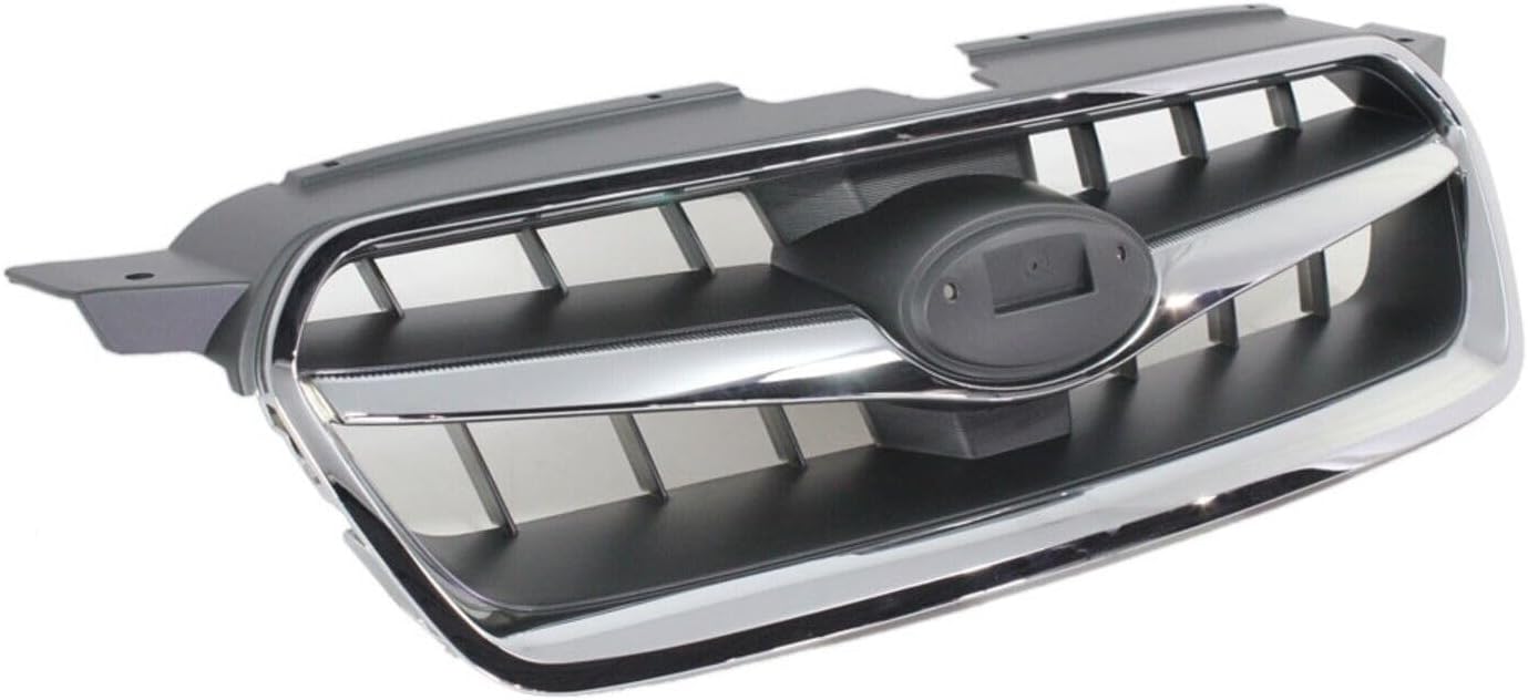 Front Grille Chrome Shell with Black Insert Direct Replacement Compatible With 2008-2009 Subaru Legacy SU1200138 91121AG20A