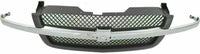 Front Grille Mesh Gray With Chrome Center Bar Direct Replacement Compatible With 2003-2006 Chevrolet Silverado GM1200489 19168629