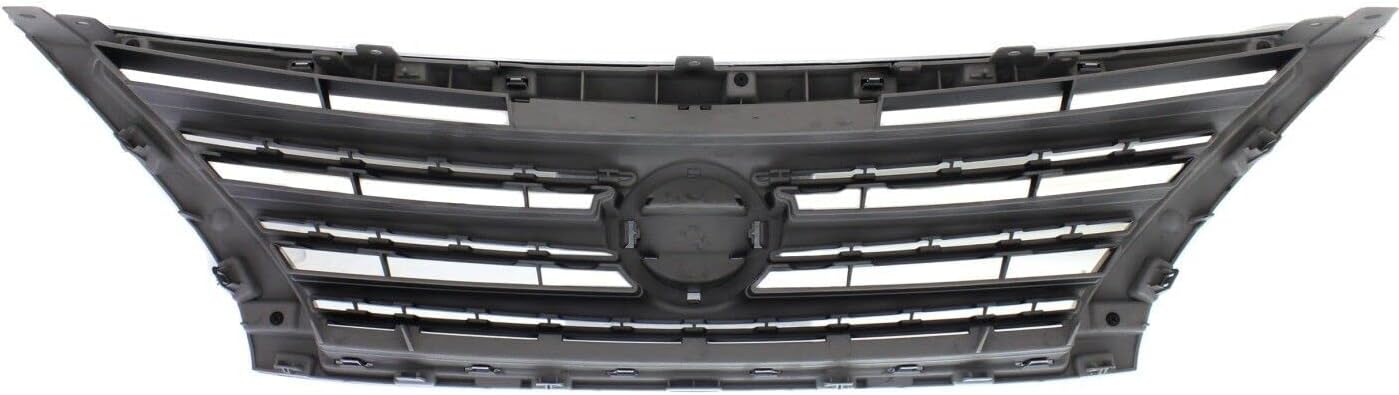 Front Grille Chrome Shell With Dark Gray Insert Direct Replacement Compatible With 2013-2015 Nissan Sentra NI1200253 623103RM0A