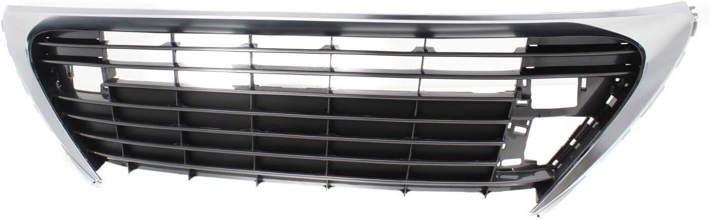 Front Bumper Grille Assembly Satin Nickel With Gloss Gray Insert Plastic Direct Replacement Compatible With 2016-2018 Lexus ES300h / ES350 LX1036129 5310206150