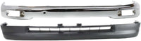 Front Bumper Face Bar Chrome Steel + Lower Valance Panel Textured Direct Replacement Compatible With Toyota Tacoma 1995-1997 TO1002154 TO1095169 5210104060 5391104041