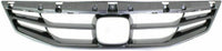 AUTOS PARTS PLUS Front Grille Painted Gray + Mesh Insert Primed + Molding Chrome Direct Replacement Compatible With 2011-2012 Honda Accord HO1200202 HO1223103 HO1210135 71121TE0A11ZA 71124TE0A11