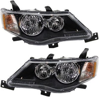 Set Of 2 Front Head Light Assembly Left Driver & Right Passenger Side Direct Replacement Compatible With 2007-2009 Mitsubishi Outlander MI2502162 MI2502144 MI2503162 MI2503144