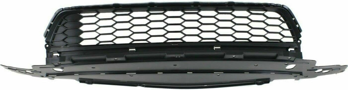 Front Bumper Upper & Lower Grille Textured + Molding + Set of 4 Trim Chrome Left Driver & Right Passenger Side Direct Replacement Compatible With 2013-2015 Honda Accord HO1036114