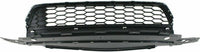 Front Bumper Upper & Lower Grille Textured + Molding + Set of 4 Trim Chrome Left Driver & Right Passenger Side Direct Replacement Compatible With 2013-2015 Honda Accord HO1036114