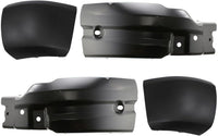 Front Bumper Extensions Brackets Steel + End Caps Textured Plastic Left Driver & Right Passenger Side Direct Replacement Compatible With 2007-2013 Chevrolet Silverado 1500