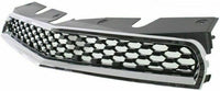 Front Bumper Upper & Lower Grille Chrome Shell & Insert + Support Bracket Direct Replacement Compatible With 2010-2015 Chevrolet Equinox GM1041121 GM1200622 GM1200621 23507949