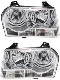 Set Of 2 Front Headlight Assembly Right Passenger & Left Driver Side Direct Replacement Compatible With 2005 2007 2008 Chrysler 300 4805756AH-PFM 4805756AI-PFM 4805757AH-PFM