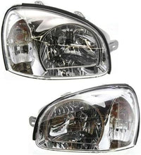 Set Of 2 Front Head Light Assembly Plastic Left Driver & Right Passenger Side Direct Replacement Compatible With 2001-2003 Hyundai Santa Fe HY2502121 HY2503121 9210126050 9210226050