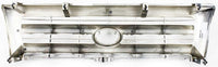 Front Grille Chrome Shell And Primed Insert + Corner Lights + Headlights Assembly Left Driver & Right Passenger Side Direct Replacement Compatible With 1998-2000 Toyota Tacoma