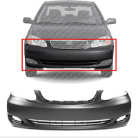 Front Bumper Cover Primed Without Spoiler Holes Direct Replacement Compatible With 2005-2008 Toyota Corolla TO1000297 521190Z938