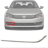 Front Bumper Molding Chrome Right Passenger Side Direct Replacement Compatible With 2012-2015 Volkswagen Passat VW1047107 5618531022ZZ